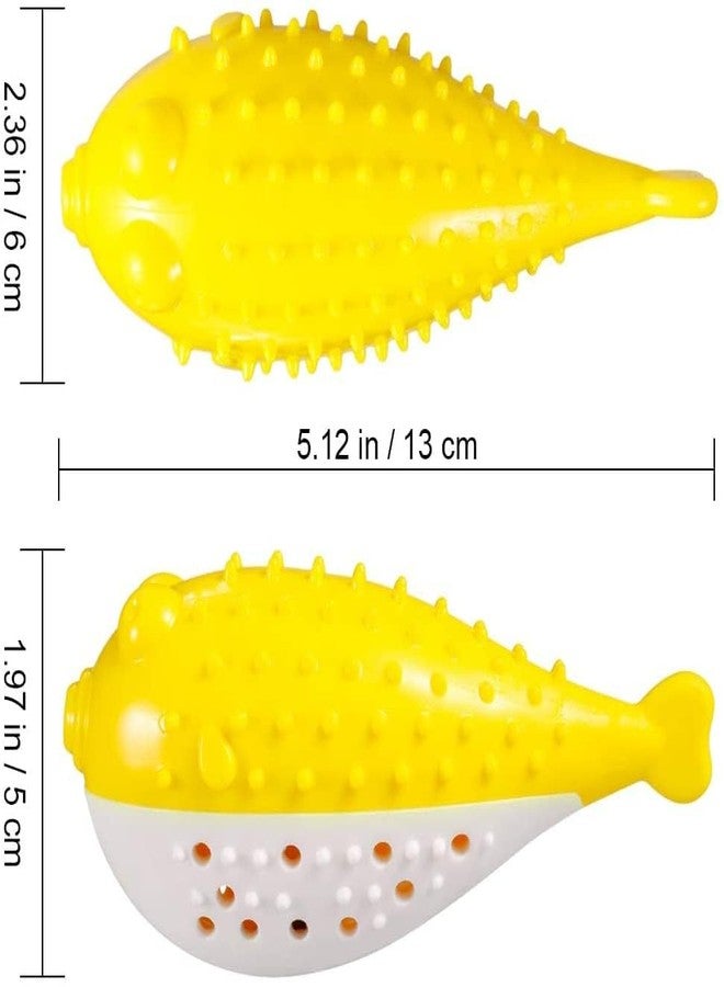 Pups&Pets لعبة طعام ولعب للقطط الصغيرة والقطط الكبيرة مع جرس لتنظيف الأسنان، لعبة على شكل سمكة منتفخة، فرشاة أسنان للقطط مع النعناع البري، ألعاب تفاعلية للقطط، قطعة واحدة متعددة الألوان (حسب المتوفر). - Image 4